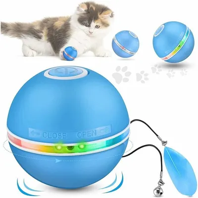 Jouet pour Chat Interactives Balles pour Chats avec Lumières LED, Bleu