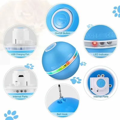 Jouet pour Chat Interactives Balles pour Chats avec Lumières LED, Bleu
