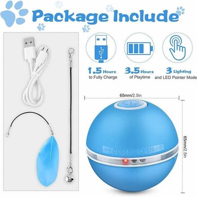 Jouet pour Chat Interactives Balles pour Chats avec Lumières LED, Bleu