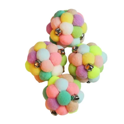 FurryFusion Boules en peluche pour chat  lot de 4