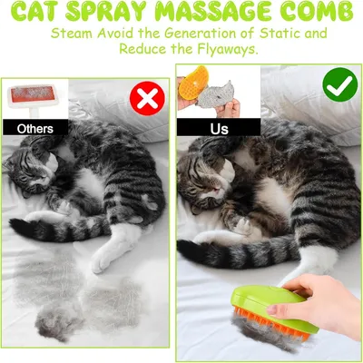 IntiMeg Brosse à vapeur 3 en 1 pour chiens et chats