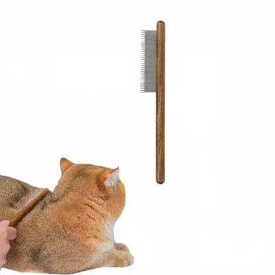 FurryFusion Peigne pour animaux de compagnie en bois