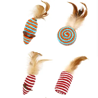 Pet Planet Ensemble de 7 jouets pour chats avec bâton