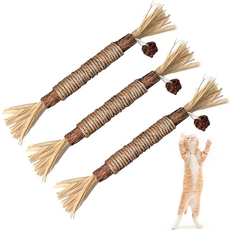 FurryFusion Lot de 3 bâtonnets de dentition pour chat