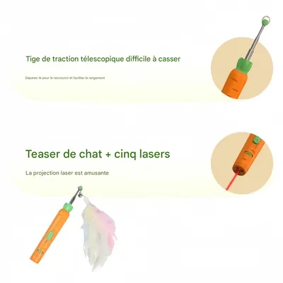FurryFusion Jouet laser pour chat en forme de carotte