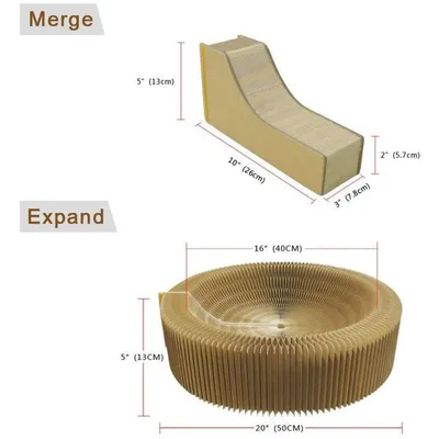 Panier Griffoir pour Chat 50 CM en Carton Haute densité Pliable et Portable