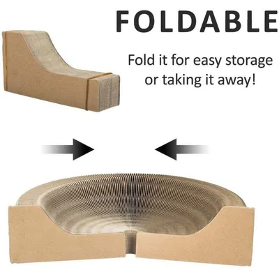 Panier Griffoir pour Chat 50 CM en Carton Haute densité Pliable et Portable