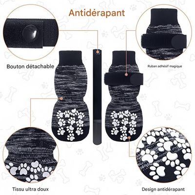 FurryFusion Chaussettes antidérapantes pour chien