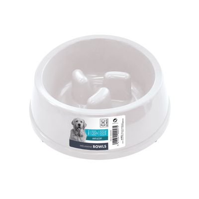 M-PETS MELAMINE BOWL - HIGH-BACK SLOW-DOWN - Green - Blue - White -900 ml