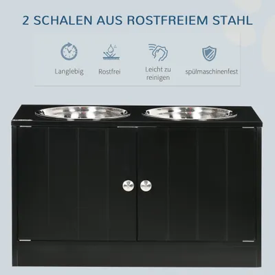 Gamelles, mangeoire surélevée avec 2 gamelles en acier inoxydable