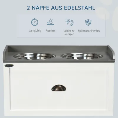 Gamelle avec tiroir, 2 gamelles mangeoire en acier inoxydable