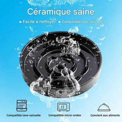 ZooVenture Moderne Gamelle en céramique noire Chien et Chat