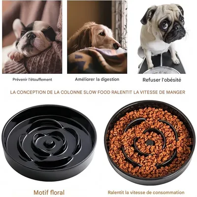 ZooVenture Moderne Gamelle en céramique noire Chien et Chat