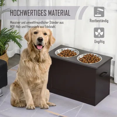 Gamelle pour chien avec rangement,mangeoire, gamelle en acier inoxydable