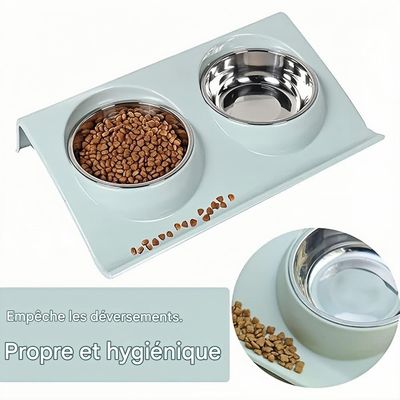 ZooVenture Gamelle 2 en 1 inox pour chien et chat