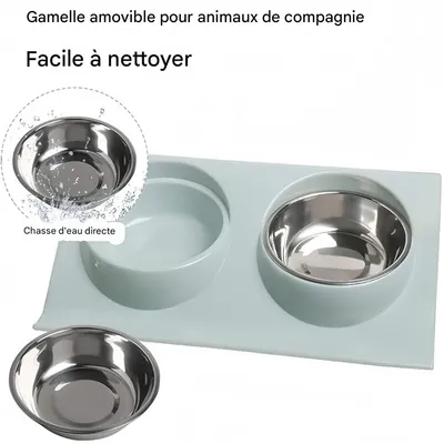 Pet Planet Comedero 2 en 1 de acero inoxidable para perros y gatos