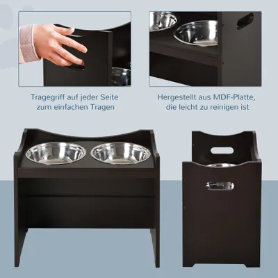 Gamelle réglable en hauteur, mangeoire avec gamelle en acier inoxydable