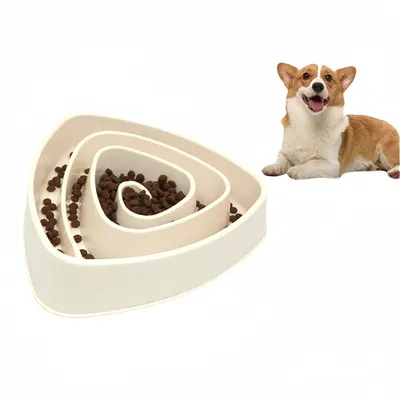 FurryFusion Comedero triangular de alimentación lenta para perros