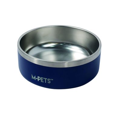 M-PETS Gamelle ESKIMO Double paroi 1.25 L - D18.4 x 6.5 cm - Bleu