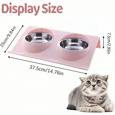 ZooVenture Gamelle 2 en 1 inox pour chien et chat