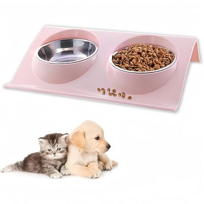 ZooVenture Gamelle 2 en 1 inox pour chien et chat