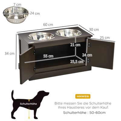 Gamelles surélevées avec rangement, pour grands chiens