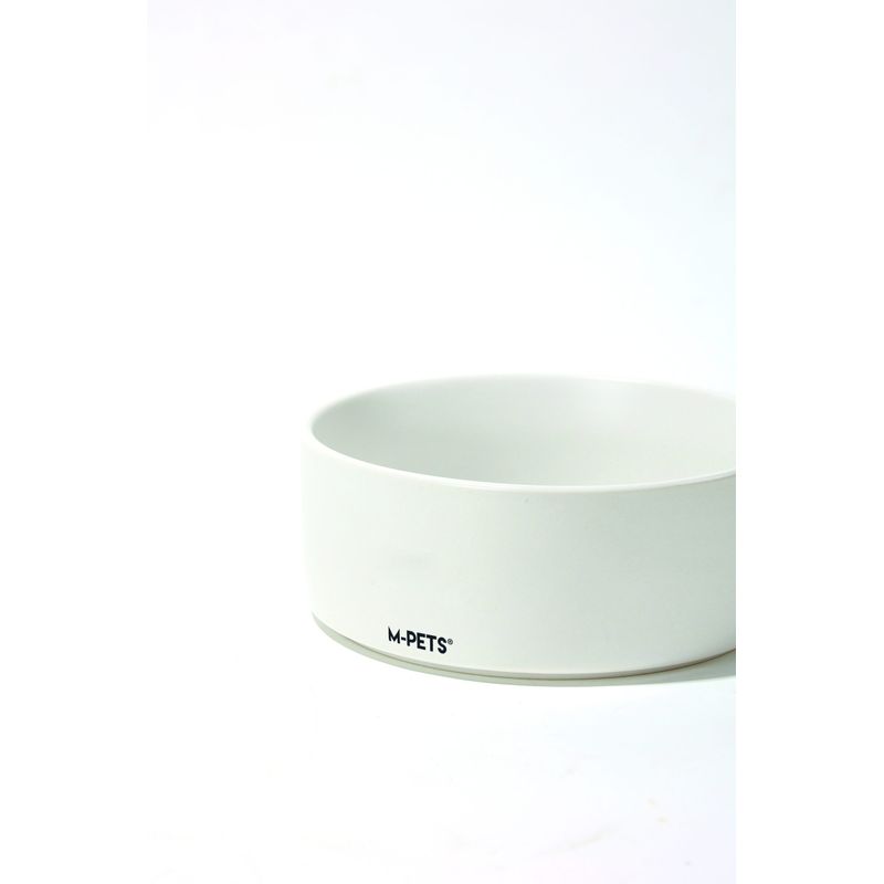 MPETS - OPERA Bols en céramique avec support en bambou 2x350 ml - Blanc