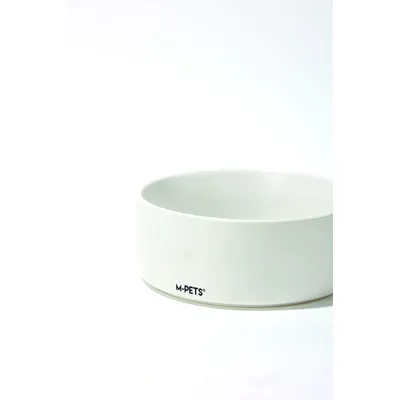 MPETS - OPERA Bols en céramique avec support en bambou 2x350 ml - Blanc