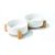MPETS - OPERA Bols en céramique avec support en bambou 2x350 ml - Blanc
