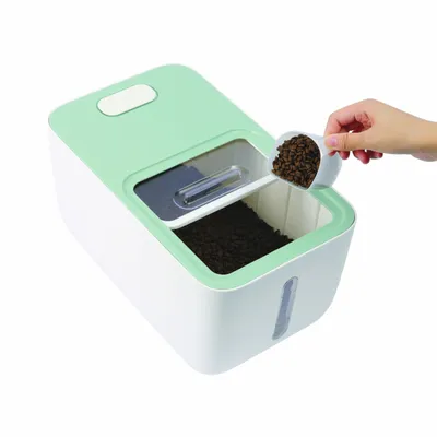 MPETS - Container croquettes BOXI -10 L -Vert & Blanc