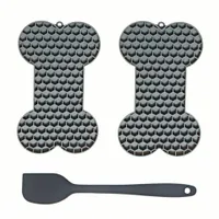 ZooVenture Tapis léchage forme os 2 pièces pour chien