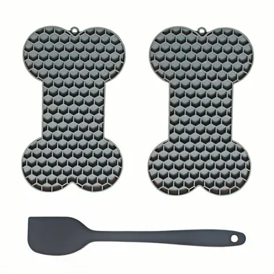 ZooVenture Tapis léchage forme os 2 pièces pour chien