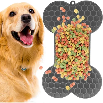 Pet Planet Alfombrilla para lamer de 2 piezas con forma de hueso perros