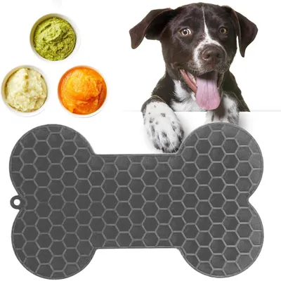 Pet Planet Alfombrilla para lamer de 2 piezas con forma de hueso perros