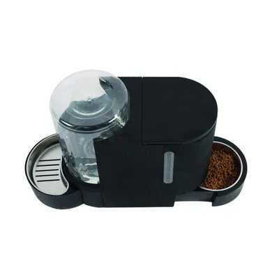 DUPLO Distributeur Croquettes & Eau - 1.3 KG/3L - Noir