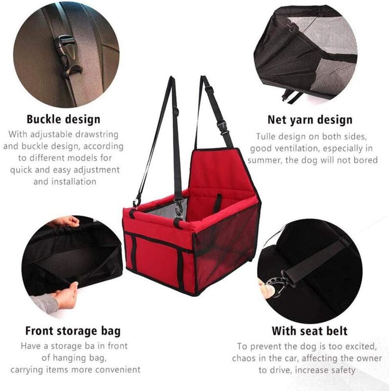Siège d'appoint de Voiture pour Les Chiens ou Chats, Sac Transport Chien