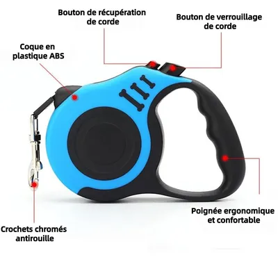 ZooVenture 5m formation marche enrouleur laisse pour chien