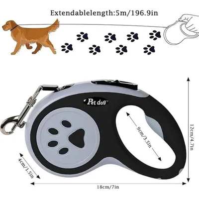 ZooVenture Laisse 5m rotative 360° pour chien