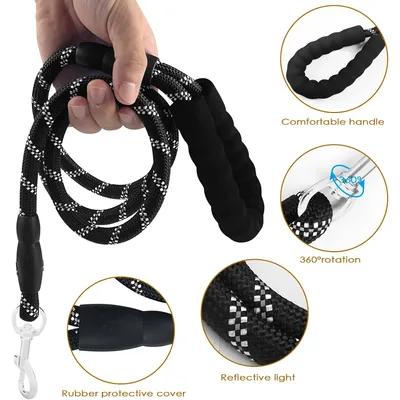 1.5m Laisse pour Chien,Laisse Corde Chien en Nylon avec Poignée Rembourrée
