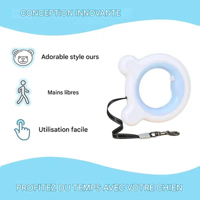 ZooVenture Laisse rétractable LED 3m pour chien