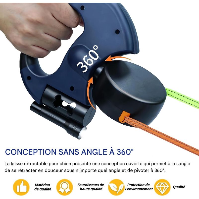 ZooVenture 300cm double enrouleur laisse pour chien
