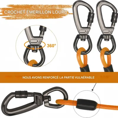 FurryFusion Laisse pour chien en fil métallique