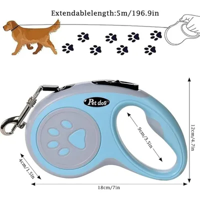 ZooVenture Laisse 5m rotative 360° pour chien