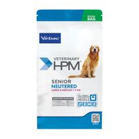 Packung Virbac Veterinär HPM Hundefutter für ältere kastrierte große und mittelg