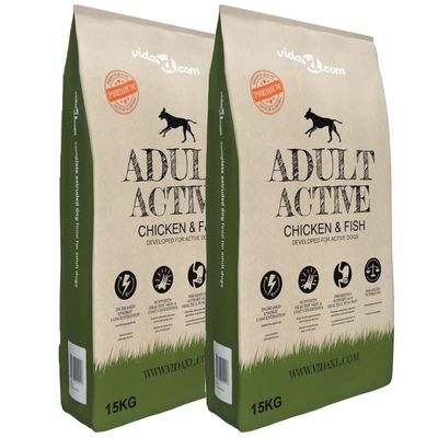 vidaXL Croquettes Adult Active pour chien