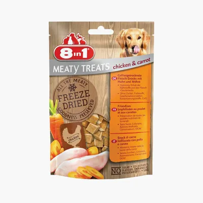 8in1 Freeze Dried Chien 50g Saveur POULET CAROTTES 8in1 Freeze Dried Chien 50g Saveur POULET CAROTTES
