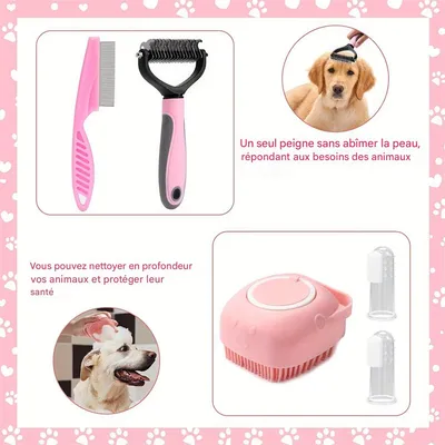 IntiMeg Kit de 8 brosses pour chien