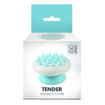 MPETS - Peigne massage SOFT - Dents pointues - 8x5,4 cm - Bleu