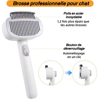 ZooVenture Autonettoyante deux en un brosse pour chat et chien