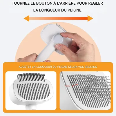Pet Planet ZooVenture Autonettoyante deux en un brosse pour chat et chien